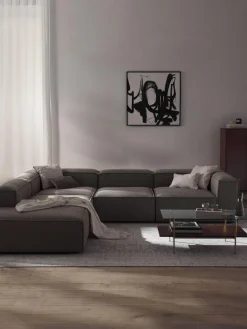 Westwing Collection Sofá rinconera modular grande en tejido bouclé Lennon^ Sofás