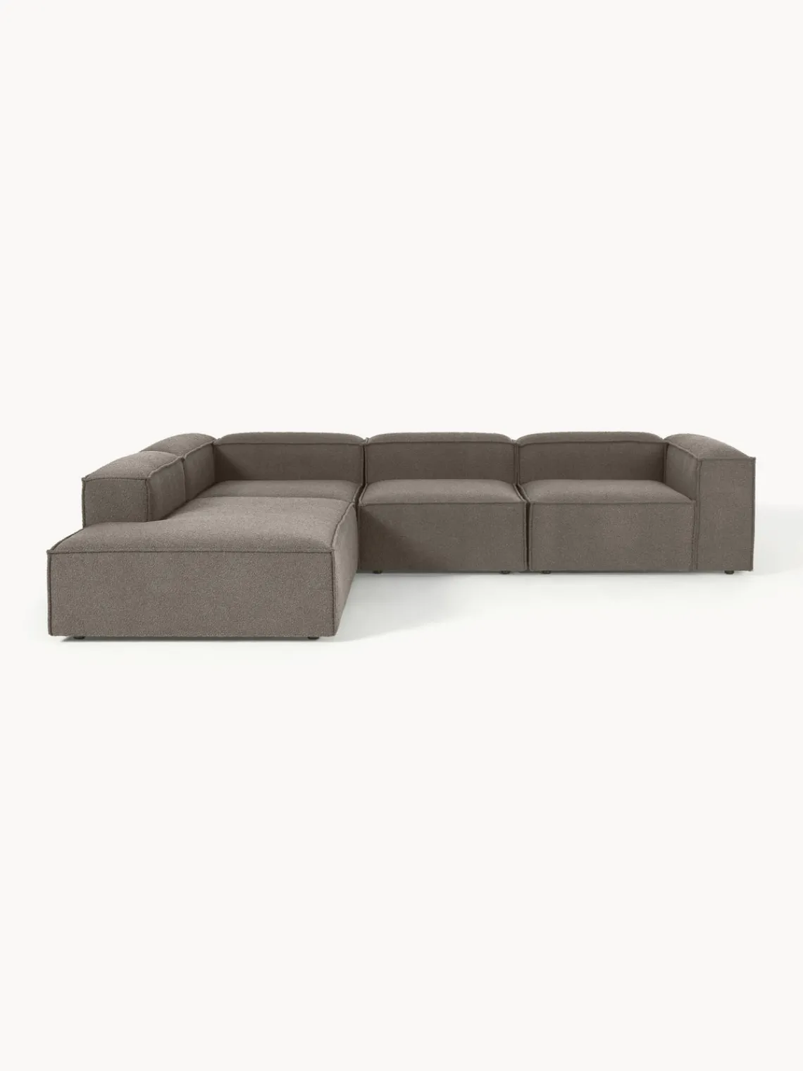 Westwing Collection Sofá rinconera modular grande en tejido bouclé Lennon^ Sofás