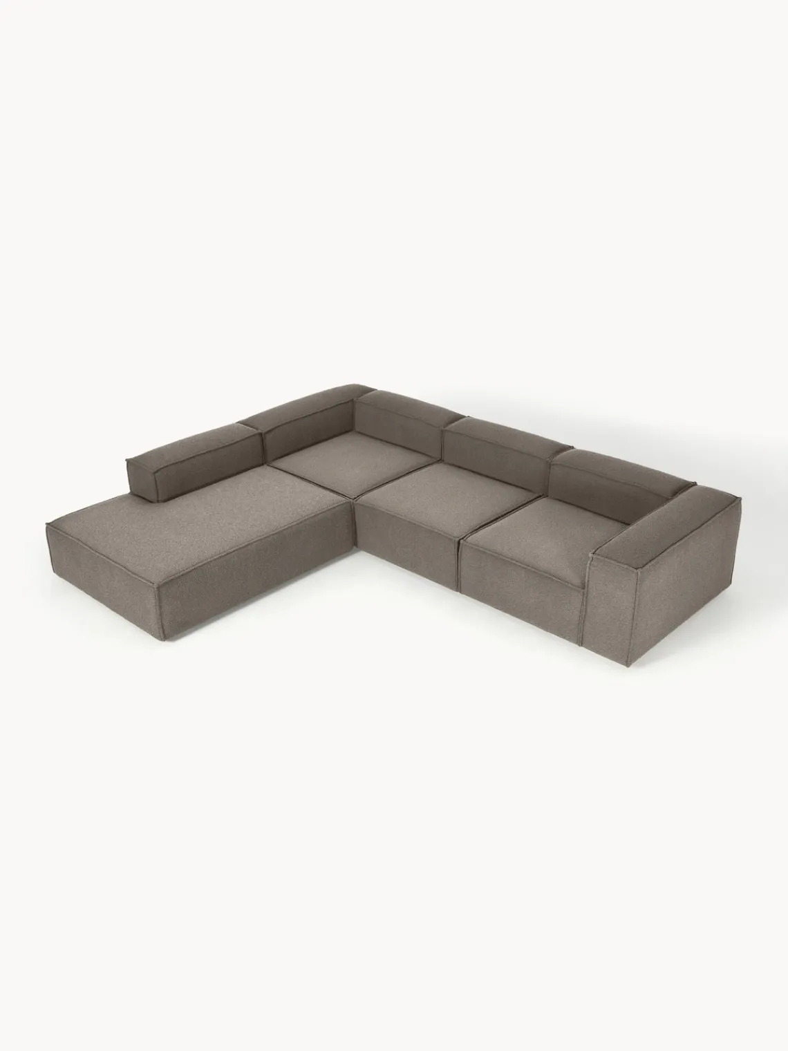 Westwing Collection Sofá rinconera modular grande en tejido bouclé Lennon^ Sofás