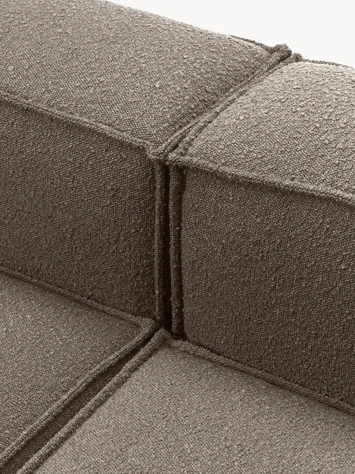 Westwing Collection Sofá rinconera modular grande en tejido bouclé Lennon^ Sofás