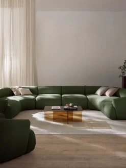 Westwing Collection Sofá rinconera modular grande en tejido bouclé Sofia^ Sofás 4 Plazas