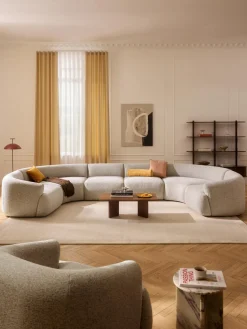 Westwing Collection Sofá rinconera modular grande en tejido bouclé Sofia