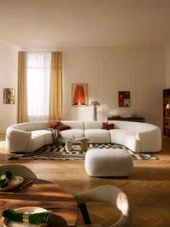 Westwing Collection Sofá rinconera modular grande en tejido bouclé Sofia