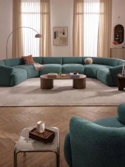 Westwing Collection Sofá rinconera modular grande en tejido bouclé Sofia^ Sofás 4 Plazas