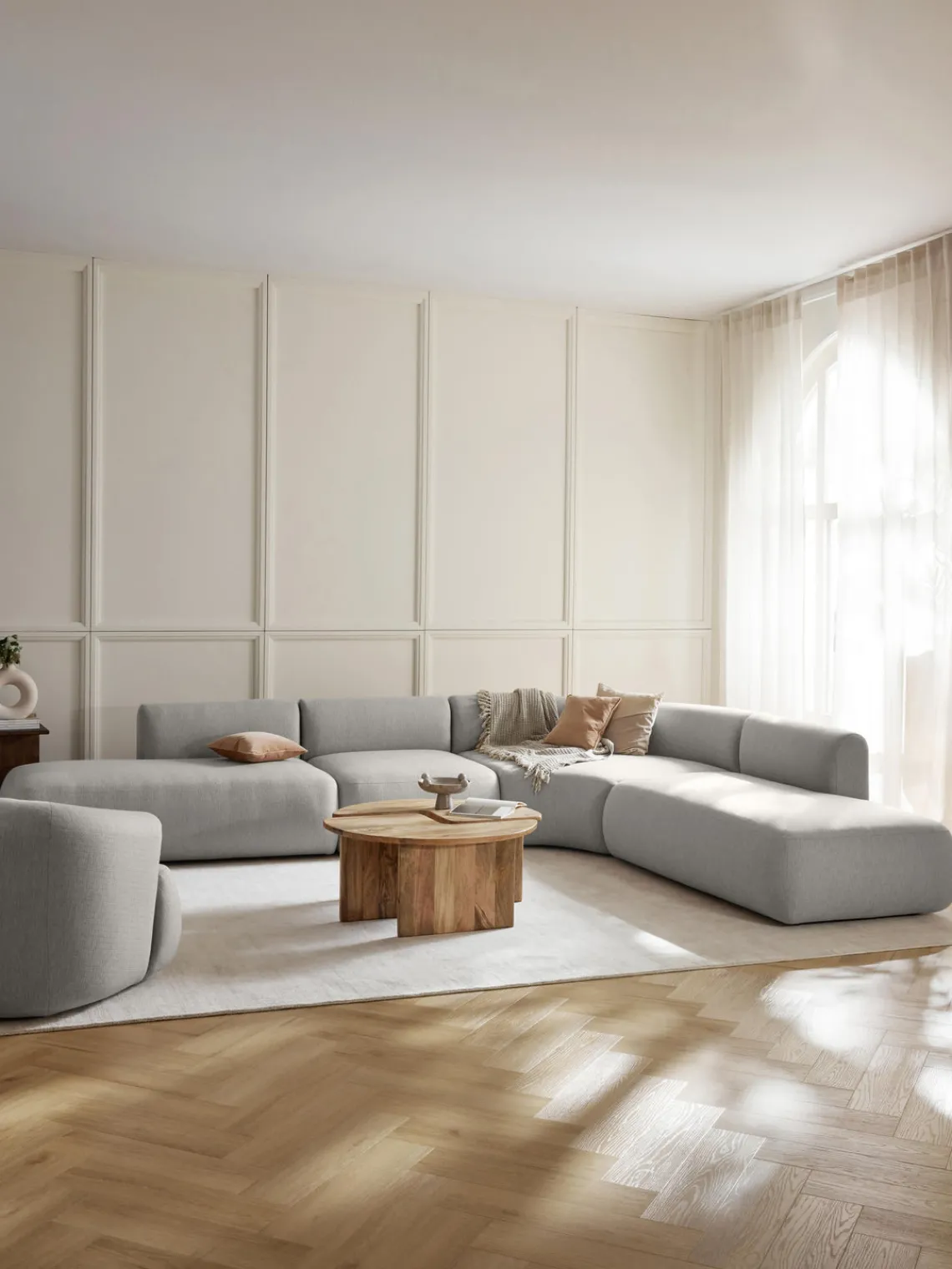 Westwing Collection Sofá rinconera modular Sofia (4 plazas)