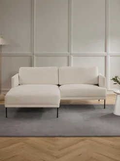 Westwing Collection Sofá rinconera pequeño de borreguillo Fluente