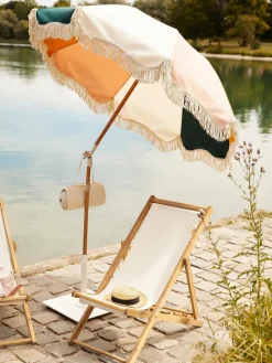 Business & Pleasure Sombrilla con flecos plegable Retro, Ø 180 cm^ Sombrillas|Sombrillas