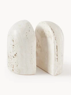 Westwing Collection Sujetalibros de travertino Sava, 2 uds.