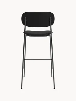 Audo Copenhagen Taburete alto de cuero con estructura de metal Co^ Taburetes Altos|Sillas