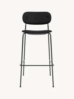 Audo Copenhagen Taburete alto de cuero con estructura de metal Co^ Taburetes Altos|Sillas