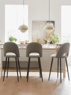 Westwing Collection Taburete alto de terciopelo Rachel^ Taburetes Altos|Sillas