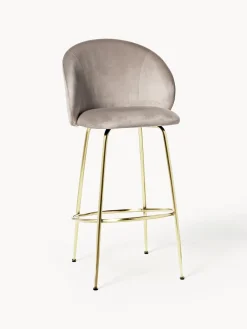 Westwing Collection Taburete alto de terciopelo Luisa