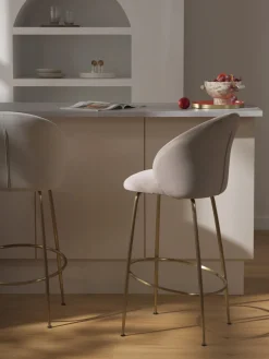 Westwing Collection Taburete alto de terciopelo Luisa