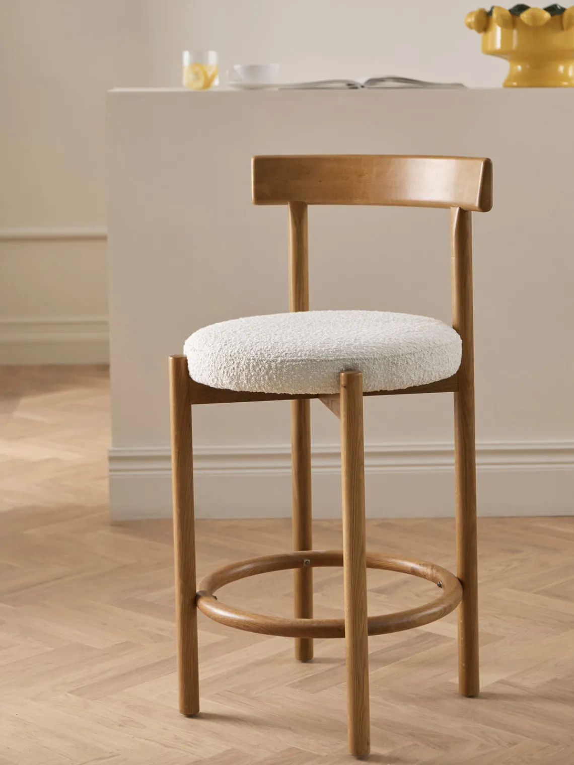 Ellos Home Taburete alto en tejido bouclé Merianda^ Taburetes Altos|Sillas