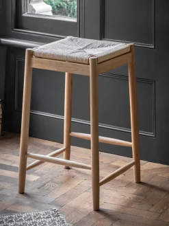 Taburete artesanal de madera de roble Eton^ Taburetes Altos|Sillas