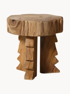 HKLIVING Taburete artesanal de madera de teca Carved^ Pufs Y Otomanos|Pufs Y Otomanos