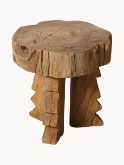 HKLIVING Taburete artesanal de madera de teca Carved^ Pufs Y Otomanos|Pufs Y Otomanos