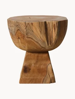 HKLIVING Taburete artesanal de madera de teca Arched^ Pufs Y Otomanos|Pufs Y Otomanos