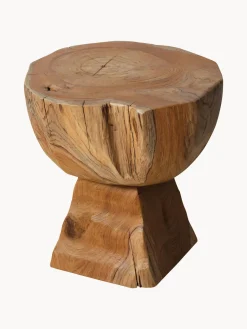 HKLIVING Taburete artesanal de madera de teca Arched^ Pufs Y Otomanos|Pufs Y Otomanos