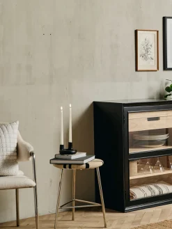 Nordal Taburete bajo Morice, negro/ivory