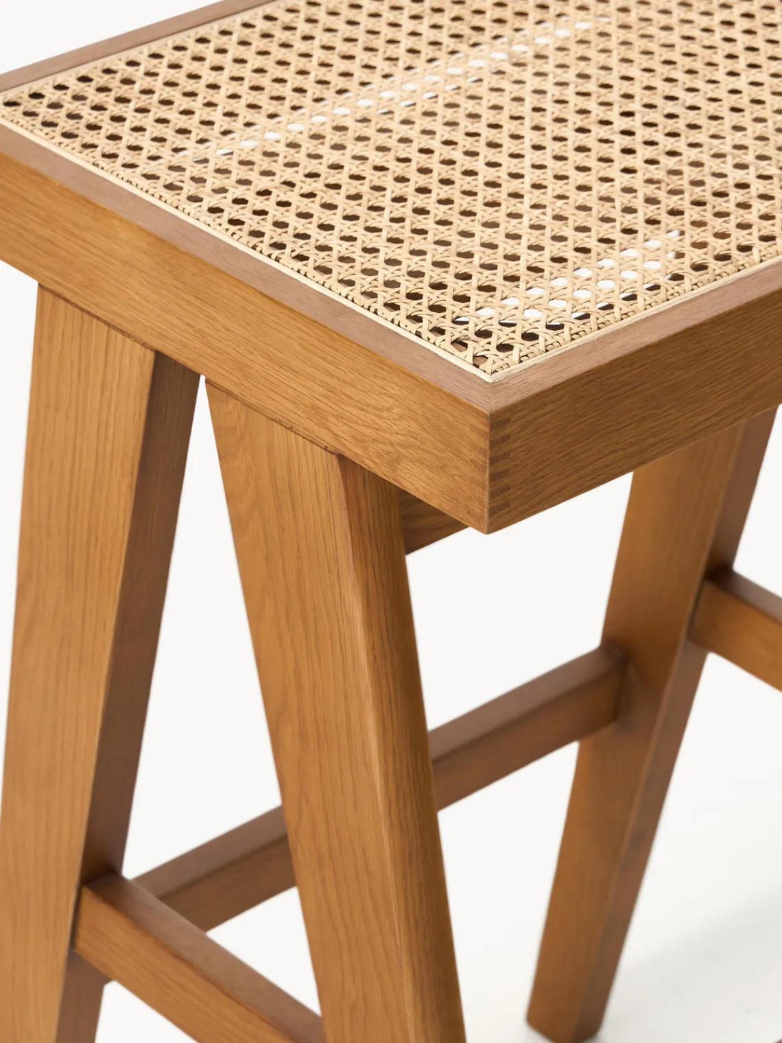 Westwing Collection Taburete de bar con tejido vienés Sissi