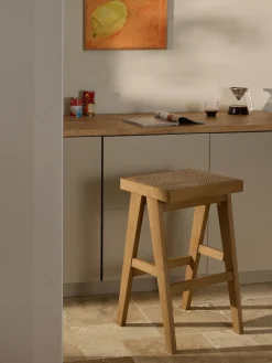 Westwing Collection Taburete de bar con tejido vienés Sissi^ Taburetes Altos|Sillas