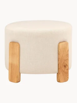 Venture Design Taburete de lino con patas de madera Coffey^ Pufs Y Otomanos|Pufs Y Otomanos