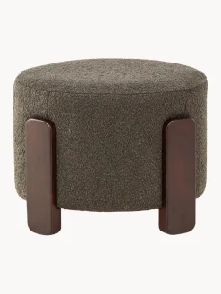 Venture Design Taburete de tejido bouclé con patas de madera Coffey^ Pufs Y Otomanos|Pufs Y Otomanos