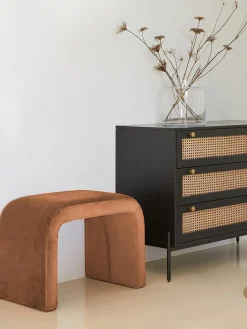 Westwing Collection Taburete de terciopelo Penelope^ Pufs Y Otomanos|Pufs Y Otomanos