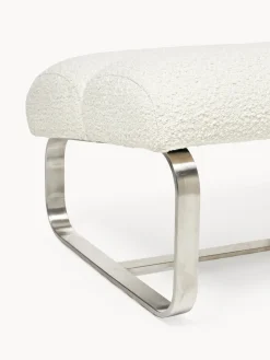 Westwing Collection Taburete en tejido bouclé Pavlos