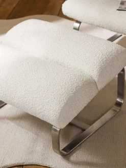 Westwing Collection Taburete en tejido bouclé Pavlos