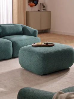 Westwing Collection Taburete en tejido bouclé Sofia^ Reposapiés|Sofás