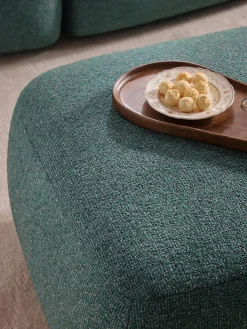 Westwing Collection Taburete en tejido bouclé Sofia^ Reposapiés|Sofás