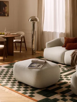 Westwing Collection Taburete en tejido bouclé Sofia