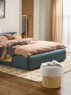 Westwing Collection Taburete tapizado en borreguillo bouclé con espacio de almacenamiento Nala^ Pufs Y Otomanos|Pufs Y Otomanos