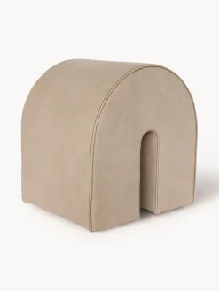 Kristina Dam Taburete tapizado en piel de nobuck Curved