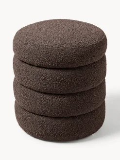 Westwing Collection Taburete tapizado en tejido bouclé con espacio de almacenamiento Alto^ Pufs Y Otomanos