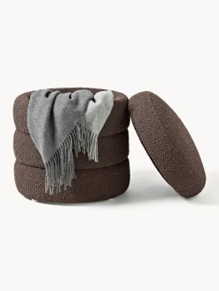 Westwing Collection Taburete tapizado en tejido bouclé con espacio de almacenamiento Alto^ Pufs Y Otomanos