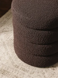 Westwing Collection Taburete tapizado en tejido bouclé con espacio de almacenamiento Alto^ Pufs Y Otomanos