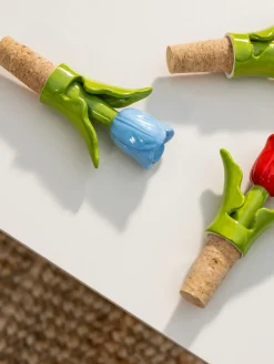 &k Amsterdam Tapón de botella pintado a mano Tulip