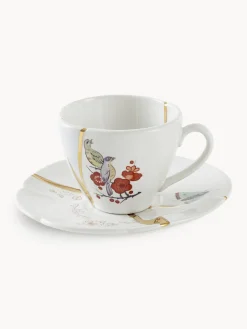 SELETTI Taza de café con platito Kintsugi