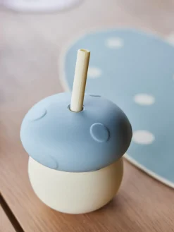 Niños Oyoy Living Design Taza infantil con pajita Mushroom