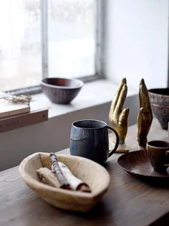 Bloomingville Tazas artesanales con esmalte reactivo Cloe, 3 uds.