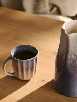 Westwing Collection Tazas artesanales con esmalte reactivo Vinci, 4 uds.