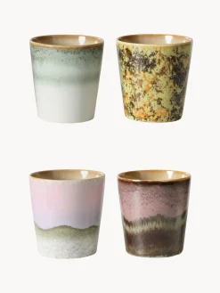 HKLIVING Tazas artesanales con esmalte reactivo 70's, 4 uds.^ Tazas Y Mugs|Vajillas Completas