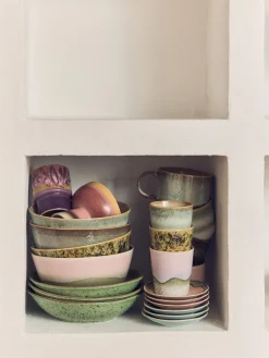 HKLIVING Tazas artesanales con esmalte reactivo 70's, 4 uds.^ Tazas Y Mugs|Vajillas Completas