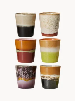 HKLIVING Tazas artesanales esmaltada 70s, 6 uds.^ Tazas Y Mugs|Vajillas Completas