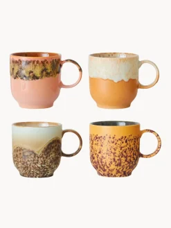 HKLIVING Tazas artesanales 70's, 4 uds.