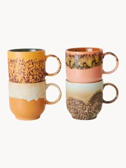 HKLIVING Tazas artesanales 70's, 4 uds.
