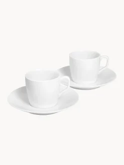 Meissen Tazas con platitos de porcelana artesanales Cosmopolitan, 2 uds.